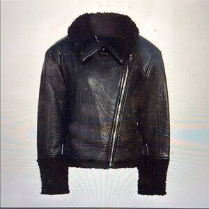Be Edgy Aviator Leather and Shearling Jacket